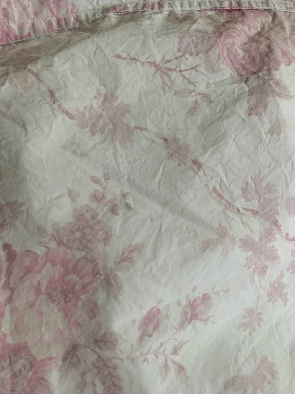 LoveShackFancy Pale Pink Floral Duvet Cover on White